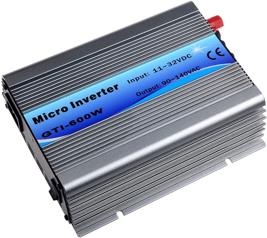 Y&H Grid Tie Inverter 600W Stackable DCDC15-28V PV Input AC110V MPPT Pure Sine Wave Micro Inverter fit for 12V Solar Panel/24V Battery
