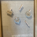 NEW! Prayer Request bulletin board to hang (or prop up with easel back), 15.5″ wide x 18″ tall